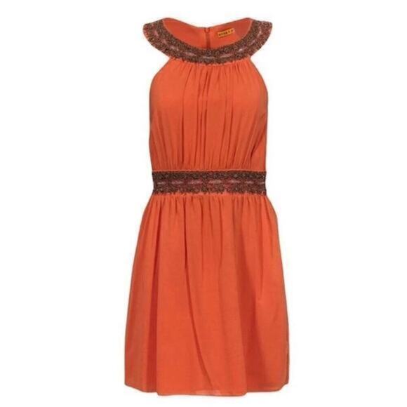 Alice + Olivia Dress Peach Gertie Silk Embellished Quiet Luxury‎ Cosplay NEW - Picture 2 of 11